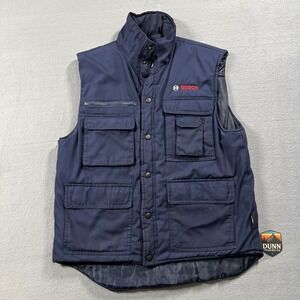 Bosch Vest Mens M Navy Blue Insulated Workwear Utility Cargo Pockets